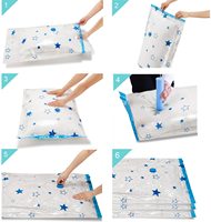 Sac de compression sous vide pour vêtements avec gonfleur pompe à main économiseur d'espace pochette de rangement voyage sacs de rangement essentiels PA transparent