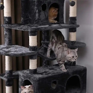 Sisal tırmalama mesajları ile özelleştirilebilir ahşap kedi ağacı kulesi Perches hamak kınamak kediler köpekler sahip hayvan desen Pet House - Product Image 6