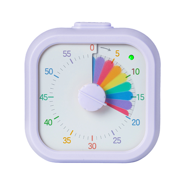 Visual Timer with Protective Case, Rainbow Disk 60 Minute Countdown Timer for Kids and Adults, Silent Time Management Tool