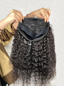 300% Density Kinky Curly <strong>Half</strong> <strong>Wig</strong> Seamless Ready to Wear <strong>Wigs</strong> With Invisible Drawstring Flip Over Glueless <strong>Wig</strong> Beginner Friendly - Product Image 2