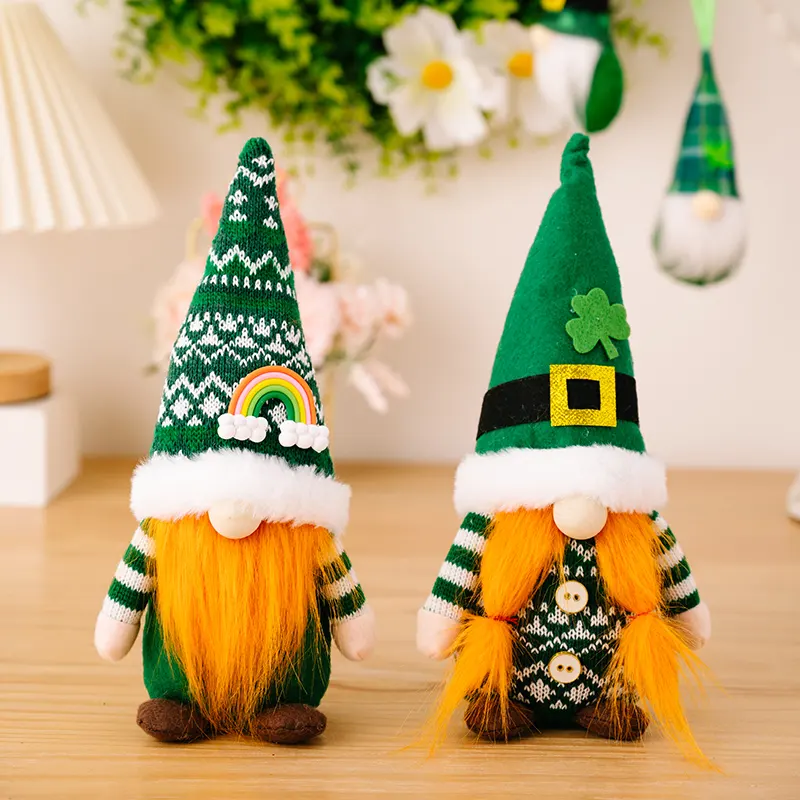 Promote other party decorations Spring Decoration Gnome irish decor patrick green gnomes