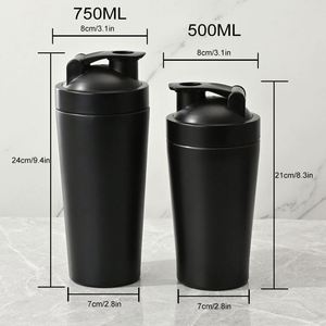 Custom Logo 17Oz 25Oz Sports Metal Protein Cup Double Wall Ice Insulated Stainless Steel <b>Shaker</b> <b>Bottle</b> Gym - Product Image 2