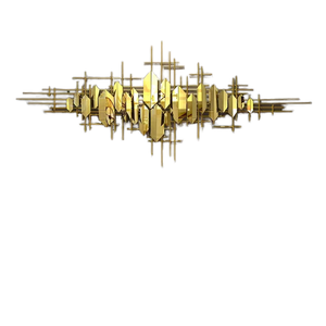 Contemporain 150*69cm or métal tenture <span class=keywords><strong>murale</strong></span> Art lumière luxe fer décor nouveau Design pour la décoration intérieure - Product Image 1