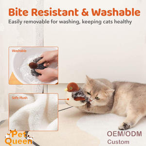 Juguete para Gatos con Forma de Pájaro, Recargable, con Plumas, Sonido Realista, Activación Táctil, Interactivo, para Ejercicio - Product Image 4