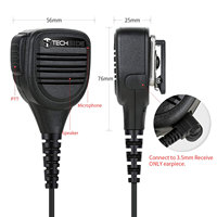 Microphone d'épaule étanche TechSide TSMIC2 à prix d'usine avec prise PTT et clip rotatif 3,5 mm compatible, fabriqué en Chine