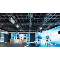 Centre de médias de diffusion : Service de planification acoustique tout-en-un, fourniture de matériaux sur mesure, panneaux muraux de studio, plafonds acoustiques, réverbération
