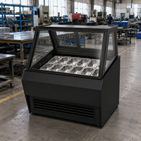 Congélateur de présentation autonome pour glaces et gelatos, refroidi par ventilateur |   -18 ° C à -22 ° C