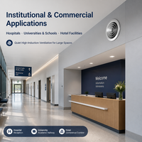 Diffuseur de Jet d'Air Mural en Alliage d'Aluminium à Capteur Automatique pour Conduits de Ventilation CVC, Installation Facile pour Écoles, Bureaux et Bâtiments