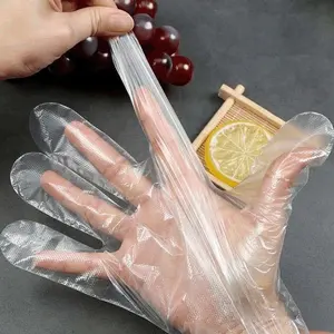 Custom Size Biodegradable Pe Kitchen Household Use Compostable Disposable Waterproof Clear Gloves