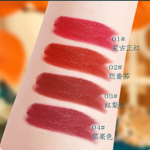 Nuovo Trend Rossetto Lucido Mocallure Rosso Opaco con Design <span class=keywords><strong>Vintage</strong></span> a Motivi Intagliati Lunga Durata Anti-sbavature 4 Colori - Product Image 5