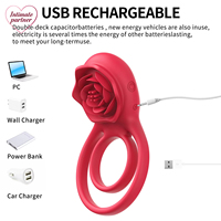 Vibrateur télécommandé en forme de rose pour massage testiculaire et prostatique masculin, anneau vibrant en métal lourd pour l'éjaculation et l'agrandissement du pénis
