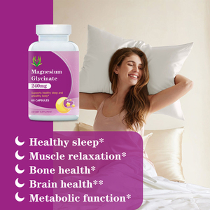 Private Label Magnesium Glycinate Capsules 240MG Supports Healthy Sleep Muscle Relaxation Bone Brain Health <b>Metabolism</b> - Product Image 4