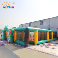 Jeux gonflables interactifs WINSUN sur le thème de la jungle, labyrinthe gonflable, combos d'obstacles, jeux gonflables commerciaux pour événements