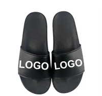 Customize LOGO Black Summer Eva PVC PU Sliders Slippers For Men Women Blank Slides Sandals Slippers Slides Slippers Footwear