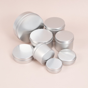 Aluminum Tin Cans Cylinder Screw Cap <b>Polished</b> Metal Jars for Cosmetic Use - Product Image 1