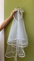 Diadema de Perlas Elegante y Lujosa para Novia, Velo de Tul, Accesorios para el Cabello de Novia, Joyería para Bodas, Diadema al por Mayor para Novias