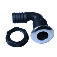 Raccord traversant FOYO multi-tailles, noir, blanc, gris, en nylon 66 et acier inoxydable 316, avec bride, pour drainage marin de bateaux