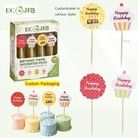 Décorations de gâteaux jetables personnalisées pour la vente au détail, pics décoratifs pour macarons aux couleurs personnalisées, design mignon, toppers pour cupcakes pour gâteaux de fête et desserts