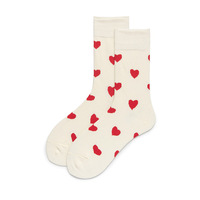 Tendance de la mode Lettres tricotées Cartoon Street White Women Bamboo Crew Socks