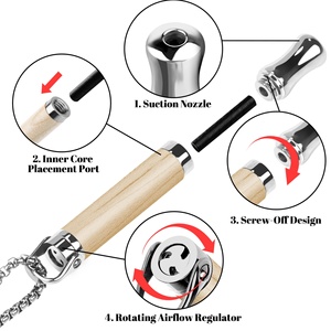 2025 Stainless Steel Easy Quit Smoking Cessation Inhaler Natural Fruit Essential Oil <b>Diffuser</b> Breathing Relieve Anxiety Necklace - Product Image 5
