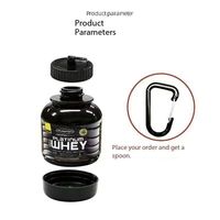 Conteneur portable pour poudre protéinée, mini bouteille avec entonnoir, boîte de rangement pour suppléments de fitness, pot de stockage de capsules 100ml 200ml, vente en gros