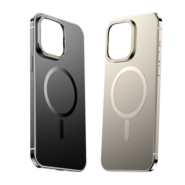 New Original Titanium Mobile Phone Case for iPhone 15 Pro Max Luxury Metal Case for iPhone 16 15 14 13 Case Wireless Charging