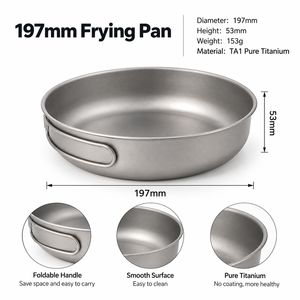 Titanium <b>Ceramic</b> Camping Cookware Set 3000ml <b>Pot</b> Lid Frying Pan Ultralight Nesting Outdoor <b>Cooking</b> System Hiking Backpacking 2-3 - Product Image 4