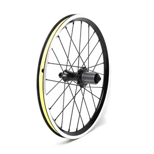 Set roda sepeda drag rendah 16 "349, hub roda sepeda aluminium Aloi 5 Bellin 11 kecepatan v-brake