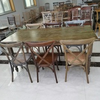 Table de ferme en bois massif vintage américaine, table de bar, restaurant, table en bois massif, table vintage européenne et américaine, fourniture d'usine