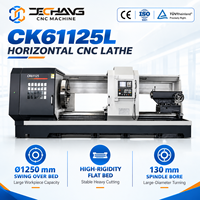 Tour CNC robuste CK61125L GSK à banc horizontal unique pour usinage de gros diamètres et de brides d'arbre