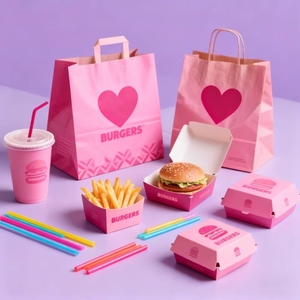 Caja de Embalaje para Comida Rápida para Llevar, Impresa Personalizada con Logotipo, Caja Plegable para Sándwiches y Hamburguesas para Restaurantes - Product Image 6