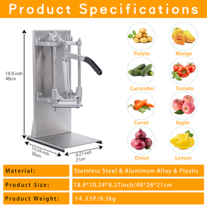 Machine à découper les frites en aluminium manuelle, en acier inoxydable, trancheuse à légumes, coupe-fruits en forme <span class=keywords><strong>de</strong></span> coin - Product Image 4