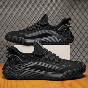 Zapatillas deportivas casuales de verano para hombre, transpirables, con parte superior de malla, ligeras, con cordones delanteros, combinación de colores, suela exterior de plástico. - Product Image 3