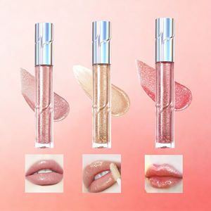 Nouveau Gloss à Lèvres Liquide Végétalien Tendance, Haute Pigmentation, Hydratant, Ingrédients Minéraux, Brillant Scintillant, Logo Personnalisé, Format Voyage, Marque Privée - Product Image 1