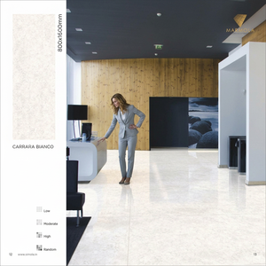 Azulejos de porcelana pulida Carita Crema 800x1600mm para suelo y pared, diseño de piedra color crema cálido, 80x160cm - Product Image 2