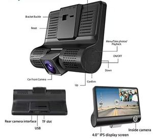 Full HD <span class=keywords><strong>1080p</strong></span> <span class=keywords><strong>Car</strong></span> Dashboard <span class=keywords><strong>DVR</strong></span> 4 pulgadas IPS pantalla Triple lente Dashcam Tri Cam Dashboard <span class=keywords><strong>DVR</strong></span> para coches CE Consumer Electronics - Product Image 4