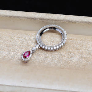 Pendentif Tournesol en Argent S925 13,7 MM, Plateau Vide pour Perle Marbrée, Composants de Bijoux DIY JG5317 - Product Image 2