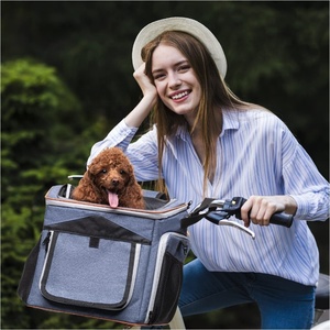 Sac à dos extensible 6 en 1 pour animaux de compagnie, <span class=keywords><strong>panier</strong></span> de vélo pliable pour <span class=keywords><strong>chien</strong></span> avec matériaux en <span class=keywords><strong>plastique</strong></span> Oxford, sac à bandoulière pour siège de voiture pour <span class=keywords><strong>chien</strong></span> - Product Image 6