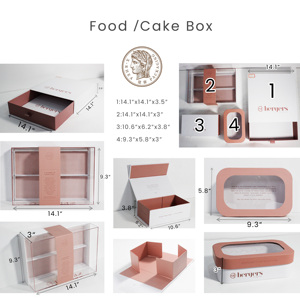 Biểu Tượng Tùy Chỉnh Cấp Thực Phẩm Logo In Ấn Có Thể Gập Lại Bánh Thực Phẩm Gấp Cứng Nhắc Cookie Bánh Mì Pastry Donut Macaron Giấy Bao Bì Hộp - Product Image 5