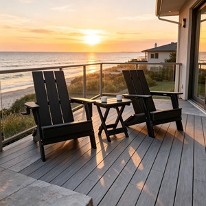 Chaise <span class=keywords><strong>Adirondack</strong></span> Pliante en PEHD Effet Bois, Chaise Grenouille en <span class=keywords><strong>Plastique</strong></span> Résistante aux Intempéries, Mobilier d'Extérieur pour Patio et Jardin – Vente Chaude Usine - Product Image 3