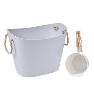 White Rope Laundry Basket Rectangle Durable Storage Bucket For Bathroom And Toilet Use - Product Image 5