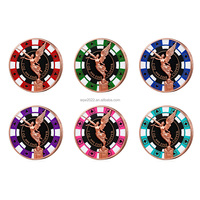 Pièce de poker colorée 1 oz .999 en cuivre fin, pièce commémorative Victory Angel, badge de collection, souvenir, pièce de cuivre rouge 1 oz dans une capsule