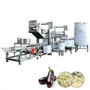 Full Automatic Cut And Fry Eggplants With Skin Removed Eggplant Fries Machine Continuous Frying Machine