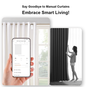 Tuya Wifi <span class=keywords><strong>BLE</strong></span> Rideau Automatique Intelligent Écologique Moderne avec Télécommande Sans Fil, Contrôle Vocal via Application Mobile, Ouvre-Rideau Électrique Intelligent - Product Image 4