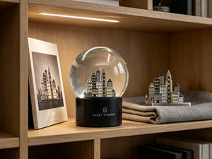 Globe à neige 3D personnalisé en résine OEM, globe à eau en verre artisanal avec silhouette urbaine, 10 cm, cadeau d'entreprise de luxe, objet de collection - Product Image 2