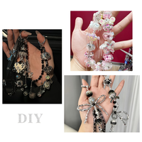Pendentif Méduse de Luxe, Breloque Couronne en Strass de Cristal, Perles pour Fabrication de Chaînes de Téléphone DIY, Fournitures de Bijoux pour Sacs, Vente en Gros