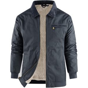 FOXA Mens Sherpa Lined Detroit <b>Jacket</b> Waxed Canvas Waterproof Winter Coat Regular Sleeve <b>Straight</b> Body - Product Image 1