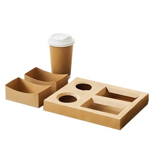 Contenedor de comida para llevar biodegradable de grado alimenticio para llevar, caja de papel kraft para comida, hamburguesa y patatas fritas - Product Image 2