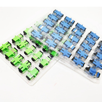 CaiLi 100 Buah Adaptor Konektor Serat Optik SC APC/UPC Flange Singlemode Simplex Coupler FTTH FTTB FTTX Hijau/Biru CE/FCC RoHS