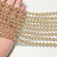 Perles Bicones Facettées en Nougat Clair 4mm, Perles Libres avec Trou pour Jardin, Verger, Précipice, Terrasse, Véranda et Serre